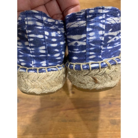 Soludos Women’s Flat Slip On Espadrille Blue White Ikat Print Jute Trim 9.5 NEW - Picture 5 of 8